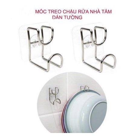 Móc Inox Dán Tường Treo Thau Chậu