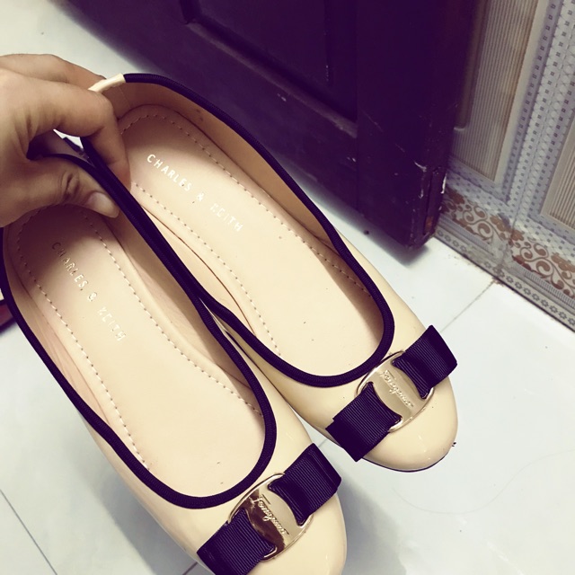 Giầy bệt bóng nơ tag sắt ( huệ bibo)