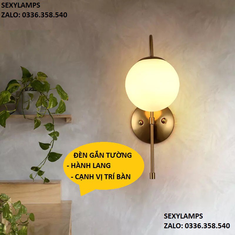 ĐÈN TƯỜNG - ĐÈN GẮN TƯỜNG QUẢ CẦU(TẶNG KÈM BÓNG LED)