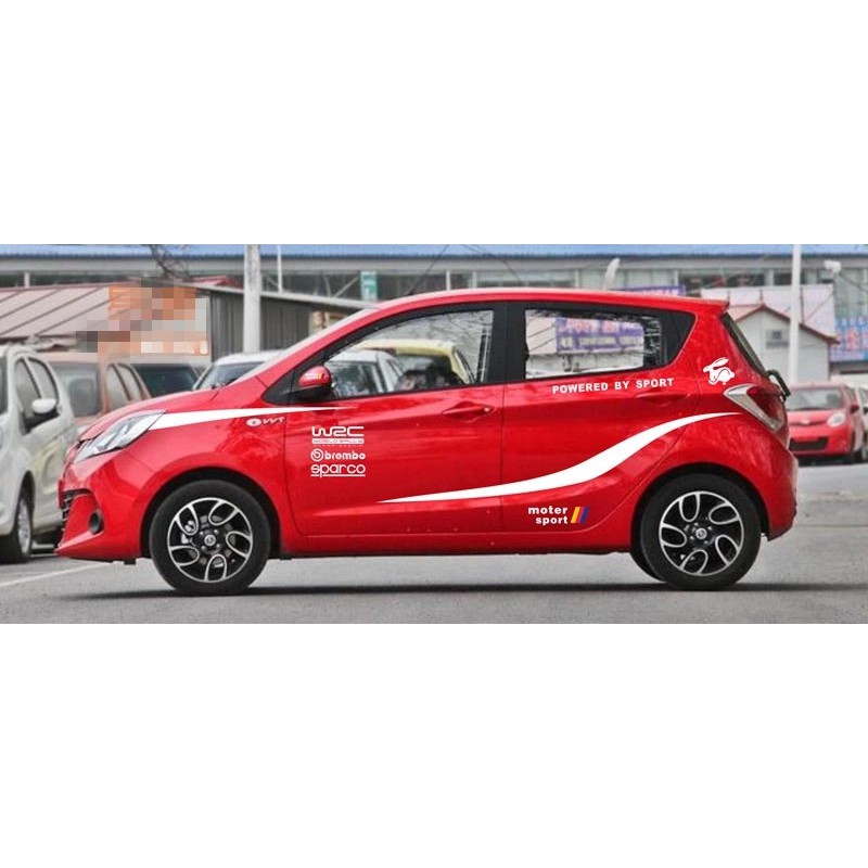 Bộ Tem WRC Moto Sport Dán Trang Trí ô To Hatchback Nhỏ Kia Morning, I10, Spark Ms-208