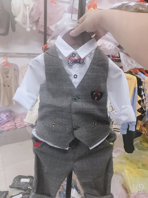 Sét bộ công tử kẻ cho bé 9-18kg