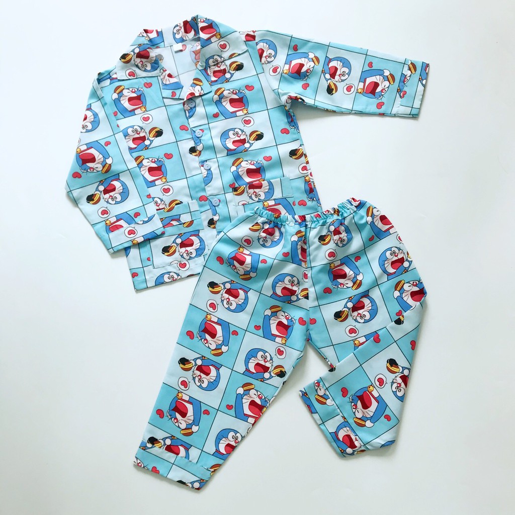 Bộ Pijama tay dài cho bé trai bé gái vải Kate thái mềm mịn không nhăn size 10-45kg nhiều mẫu