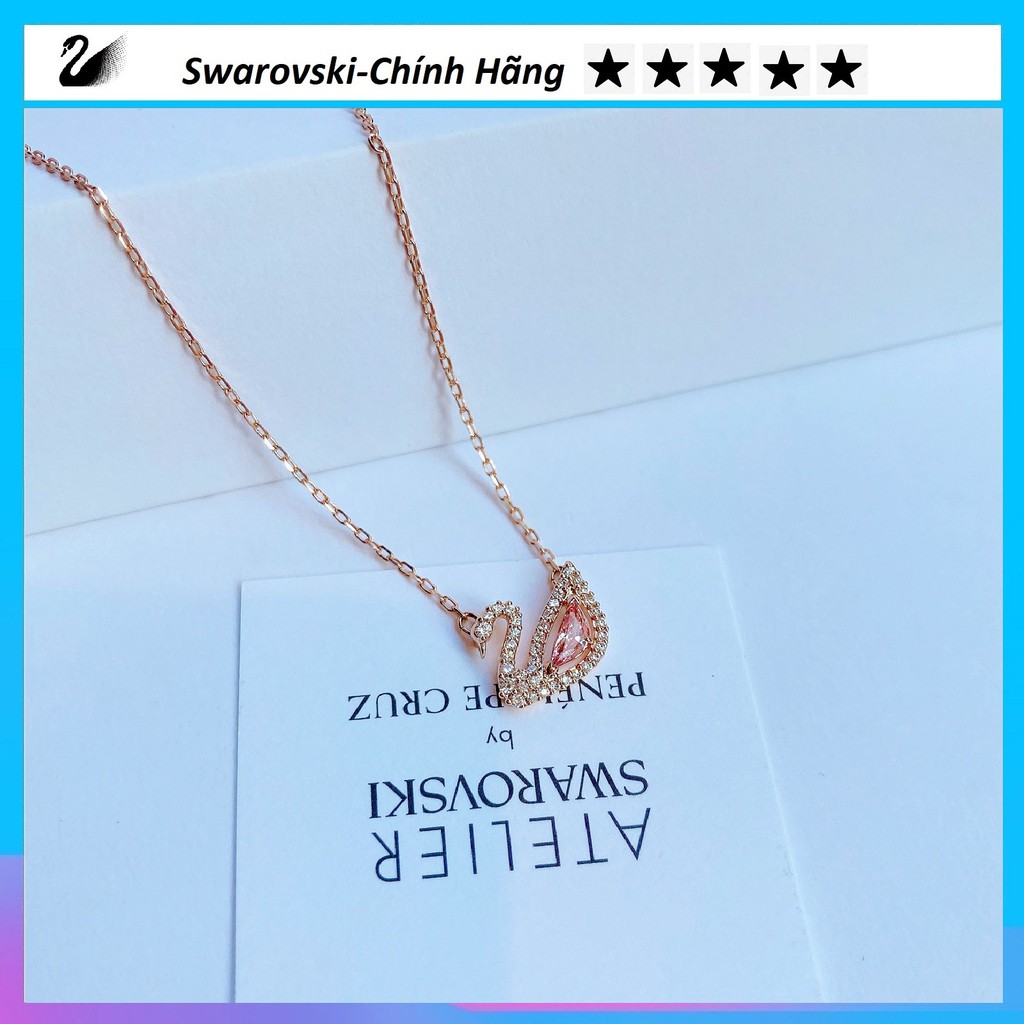 [Swarovski Chính Hãng] Vòng Cổ Swarovski Dazzling Swan Necklace Multi-Colored Rose-Gold Tone Plated