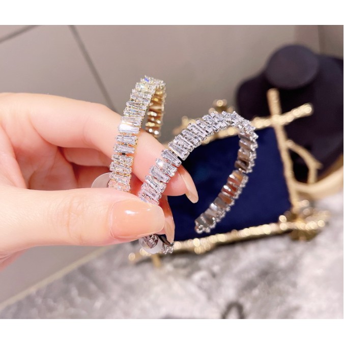 Vòng tay kim cương mẫu Hàn Quốc - bạc 925 - màu trắng