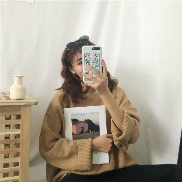 (Có sẵn) Áo len nữ Hàn Quốc thời trang thu đông áo len xẻ tà ulzzang