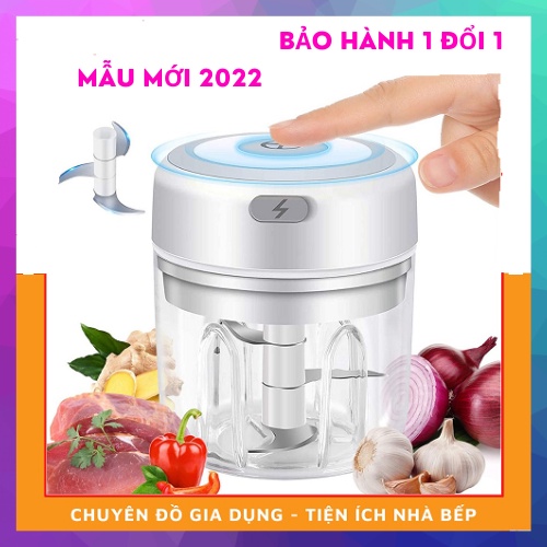 Máy xay tỏi ớt bằng điện cầm tay mini tiện dụng - Máy xay đa năng 250ml
