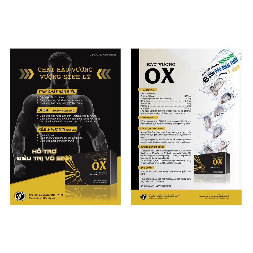 Hàu vương OX plus - Tăng cường sinh lý nam giới,tăng chất lượng tinh trùng,Cải thiện xuất tinh sớm, yếu sinh lý-Hộp 30v