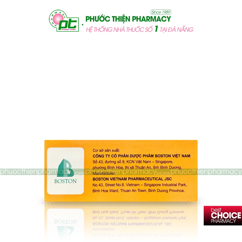 Viên sủi vitamin C 1000 Boston C1000 Tuýp 10 Viên - Hỗ trợ tăng cường sức đề kháng, ngăn ngừa cảm cúm