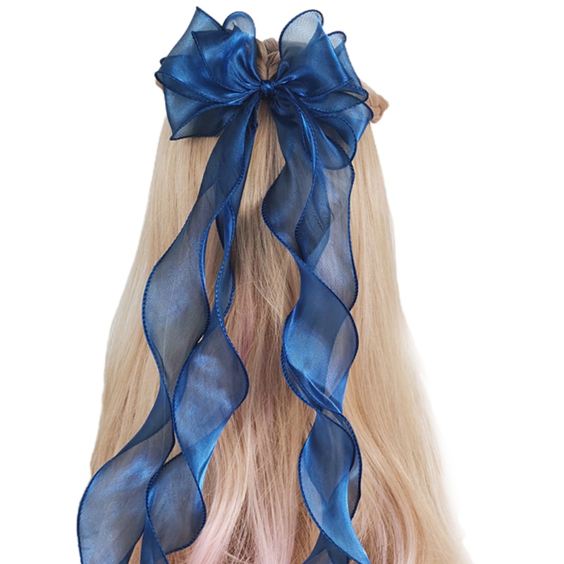 XIXI Kẹp tóc nơ 3 lớp màu sắc lấp lánh phong cách cổ điển dành cho nữ