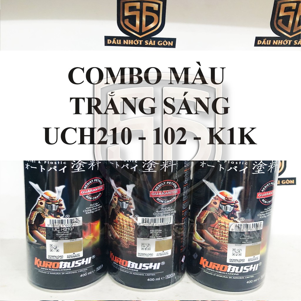 [ COMBO BÓNG K1K ] SƠN SAMURAI SƠN XỊT MÀU TRẮNG TINH KHÔI UCH210 - 102 - K1K