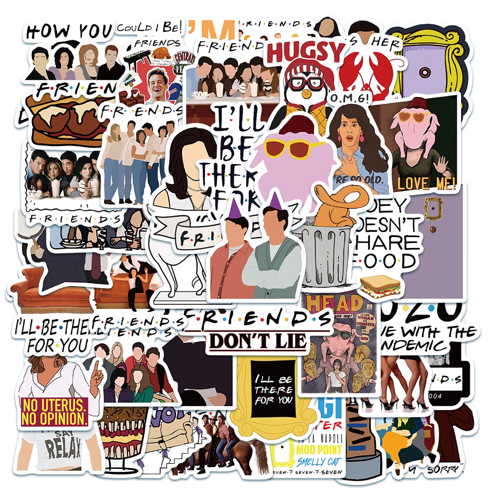 JOJO· Bộ Hình Dán Chống Thấm Friends, 50 tờ/bộ