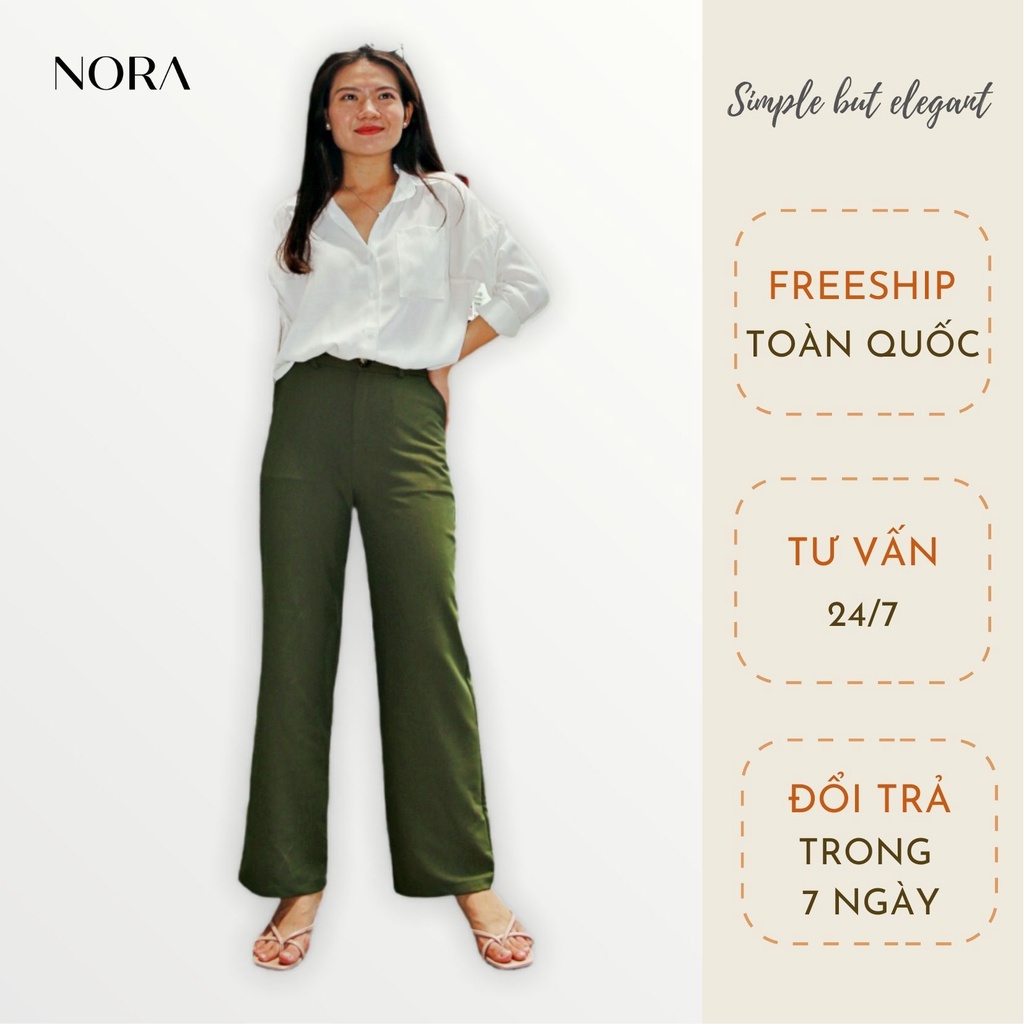 Quần Ống Suông Siêu Hack Dáng, Quần Suông Nữ Vải Cotton Nhật Siêu Mát Ít Nhăn Tôn Chân Dài