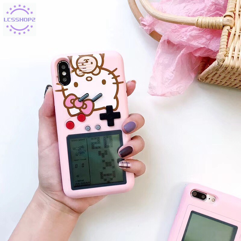 Ốp điện thoại hình máy gameboy Hello Kitty cho iPhone XS XR XS MAX