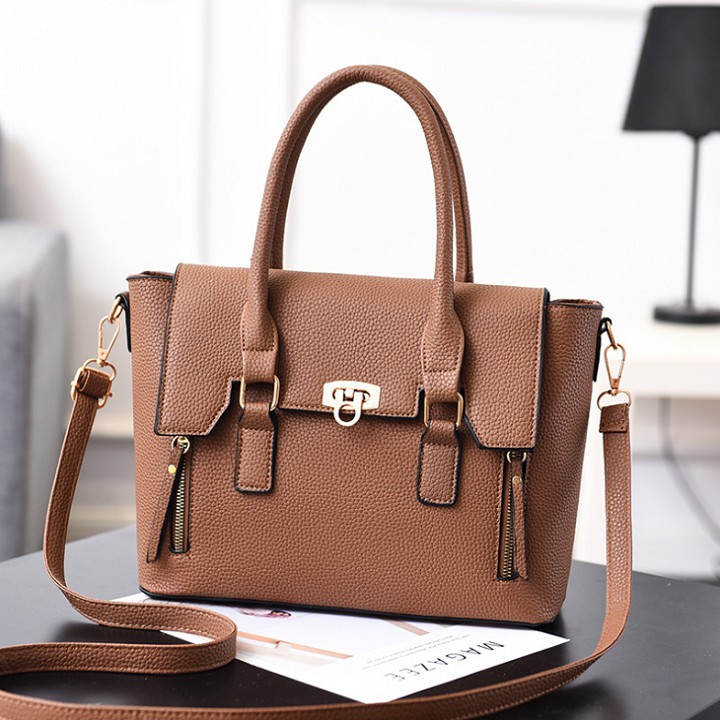 6 màu hồng, đen, ghi, đỏ, nâu, cam - Túi da cỡ đại công sở thời trang - TUINU19.0043 | BigBuy360 - bigbuy360.vn