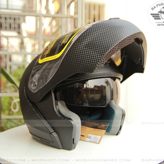 Nón Bảo Hiểm Royal M179 Lật Cằm 2 Kính Vân Carbon