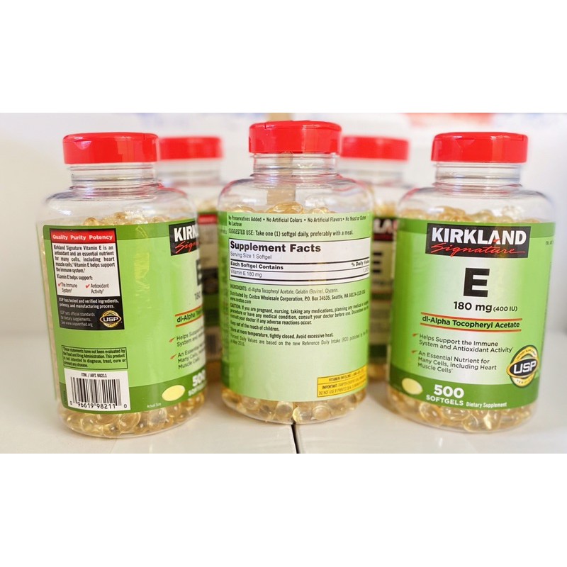 VITAMIN E 180MG (400 IU) KIRKLAND 500 VIÊN CỦA MỸ | BigBuy360 - bigbuy360.vn