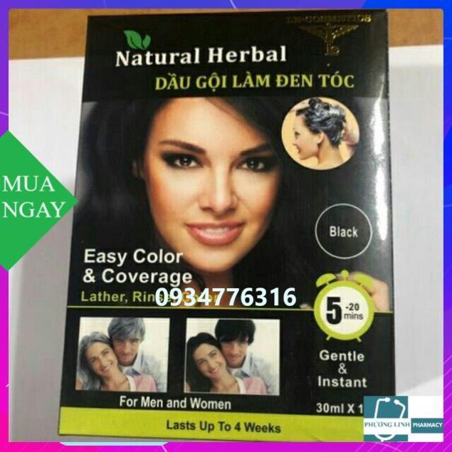 GỘI LÀ ĐEN NATURAL HERBAL hộp 10 gói