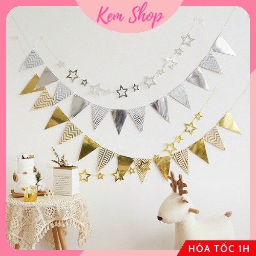 Dây Banner Ngôi Sao Rỗng Ép Kim Trang Trí Sinh Nhật - Kemshop K43