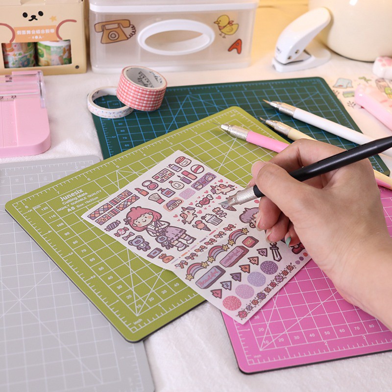 Bảng Cắt Giấy Washi Sticker Hình Dán 💖 Phụ Kiện Dụng Cụ Trang Trí Decor Sổ Planner Bullet Journal Cute Dễ Thương