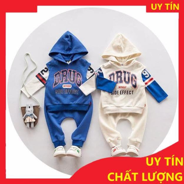 [FREESHIP - HÀNG CAO CẤP] Bộ quần áo dài tay có mũ liền áo dáng thể thao QATE164 cho bé trai