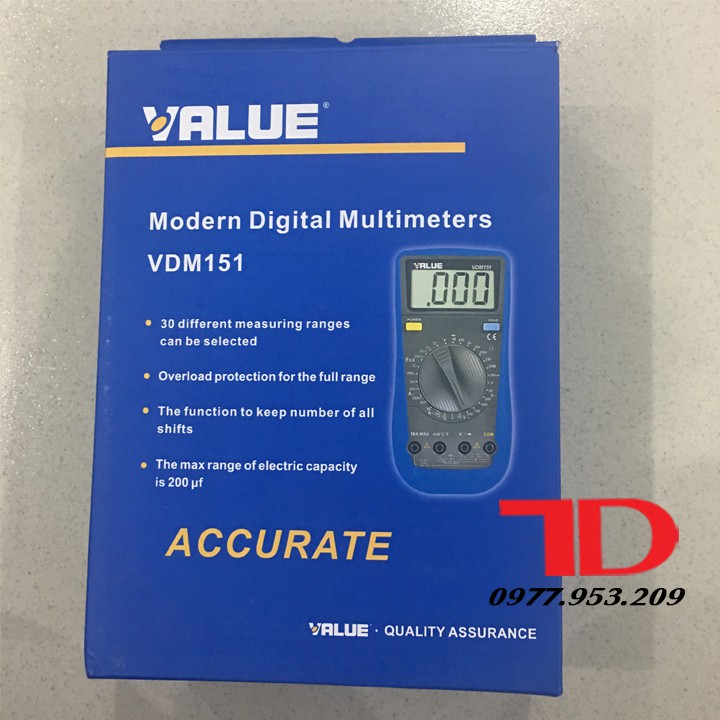 Đồng hồ vạn năng VALUE VDM151 - Bảo hành 12 tháng