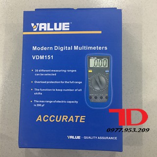 ĐỒNG HỒ ĐO VẠN NĂNG ĐIỆN TỬ VALUE VDM151