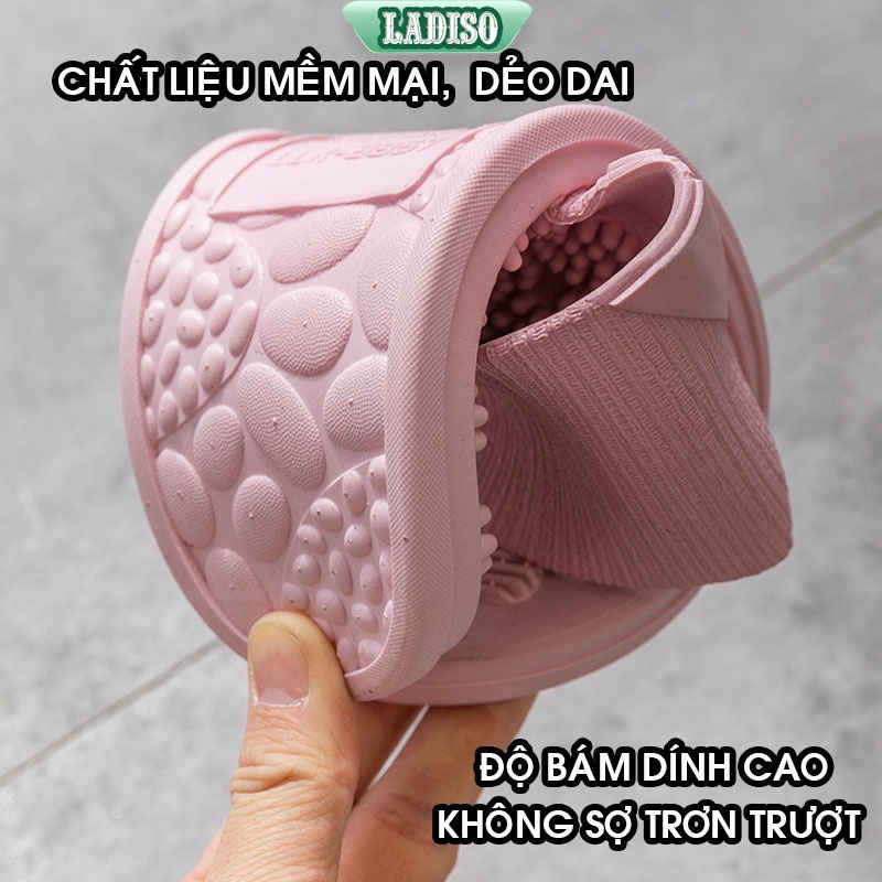 Dép đi trong nhà LADISO dép mát xa chống trơn trượt chất liệu mềm đi êm dép cặp cho gia đình TT219