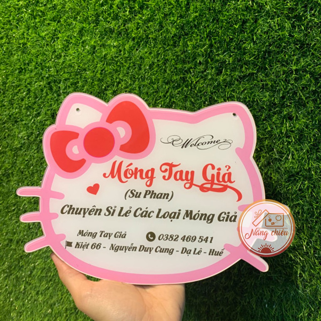 Bảng hiệu mica - Thiết kế theo yêu cầu - Mẫu Hello Kitty dễ thương