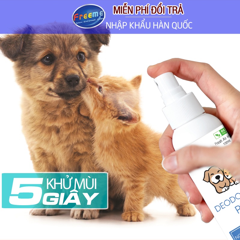 Xịt khử mùi chó mèo Freeme, khử mùi hôi nước tiểu chuồng, đệm, cát, đem lại không gian sạch sẽ cho gia đình - Hàn Quốc