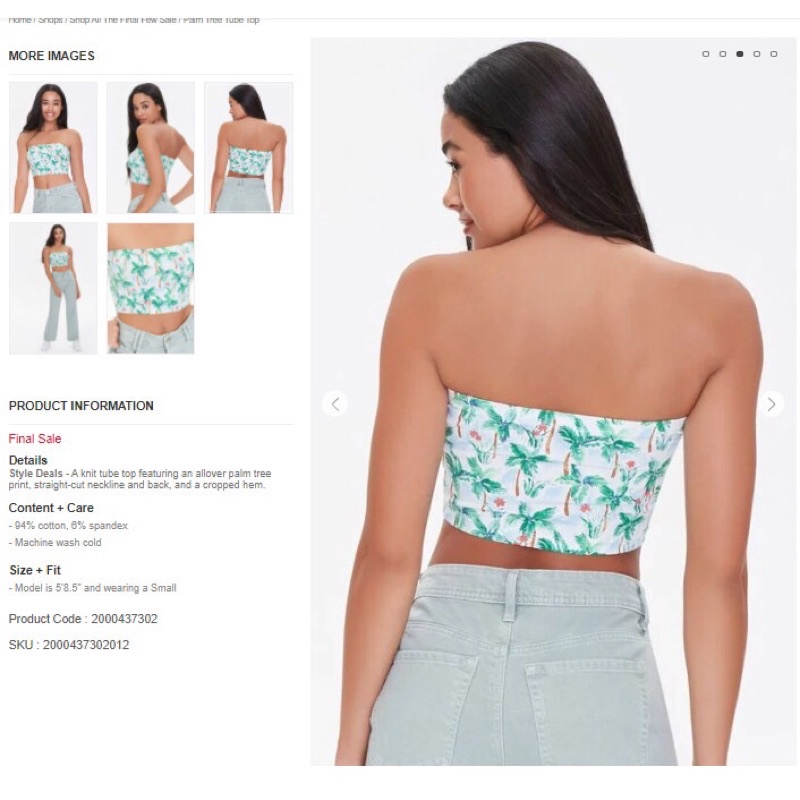 Áo Ống Croptop F21 - 3242