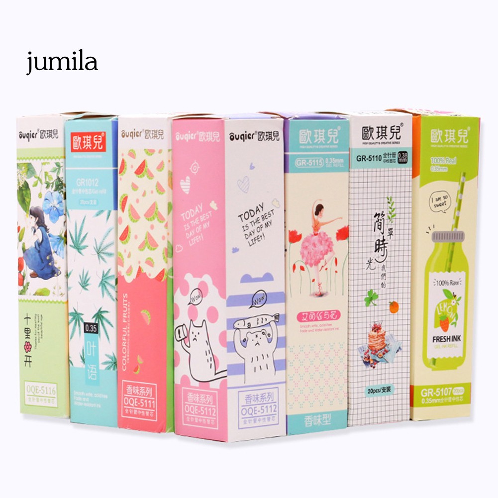 Set 20 ruột bút mực gel 0.35mm/ 0.38mm/ 0.5mm tiện dụng