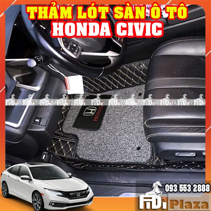 Thảm Lót Sàn Ô Tô 5D 6D Xe Honda Civic - Thảm Trải sàn Ô TÔ Không Mùi - Không Thấm Nước – Sang Trọng