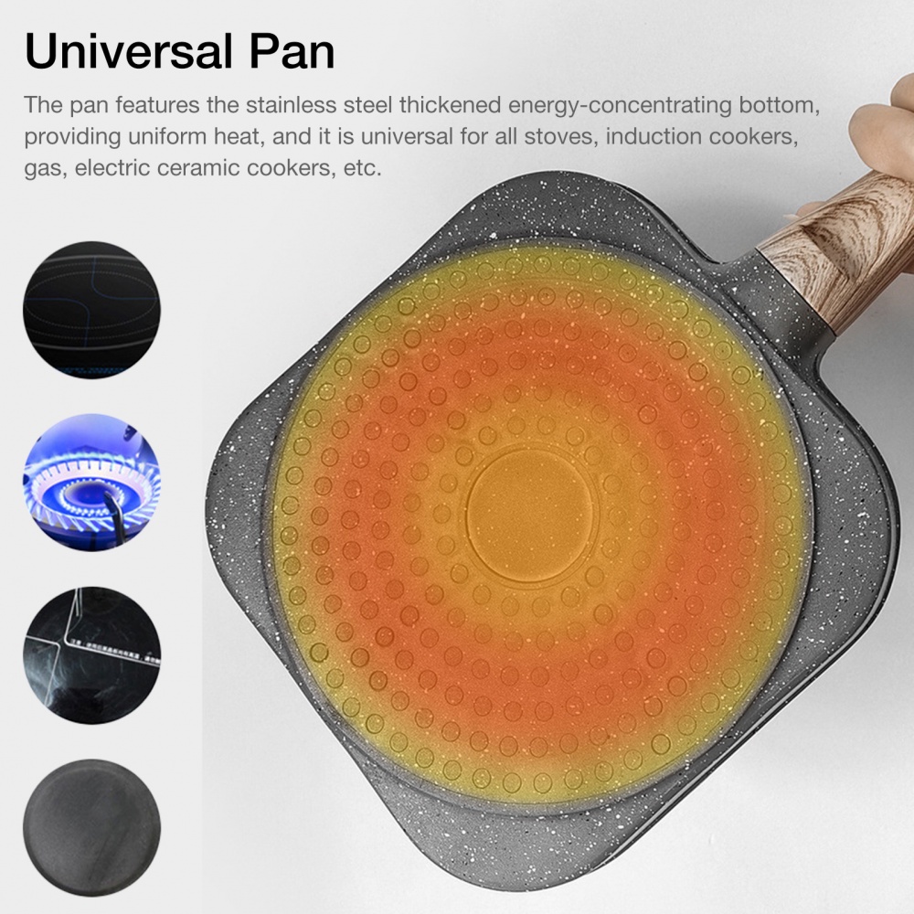 Chảo chiên trứng ốp la 4 ngăn chống dính có/ không có phụ kiện tiện lợi dành cho nhà bếp