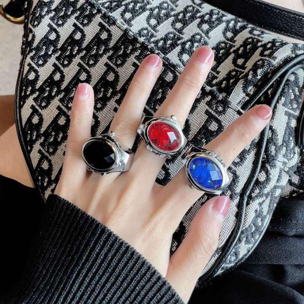 Đồng Hồ Dạng Nhẫn Sáng Tạo Dây Co Giãn Bằng Hợp Kim Thời Trang Hàn Quốc