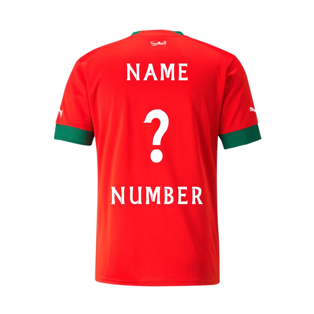 Áo Thun Số 22-23 Ma Rốc Cho Đội Tuyển Đá Banh s-2xl*