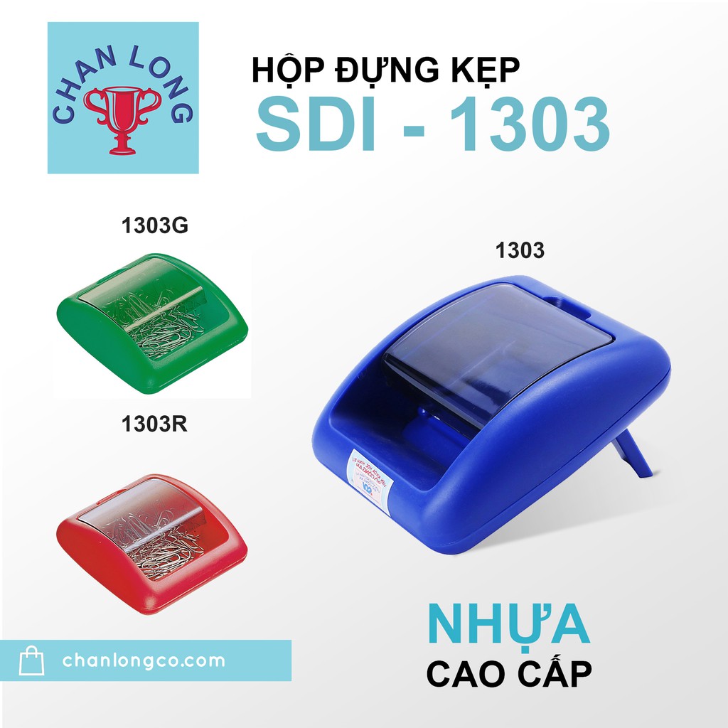 Hộp đựng kim kẹp chính hãng SDI 1303 dùng để đựng kim bấm,kẹp giấy dễ dàng cho việc lấy ghim.