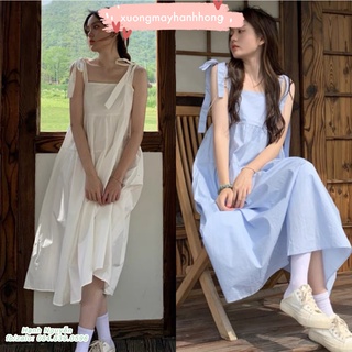 Váy 2 dây thô maxi dây tùy chỉnh du lịch, Đầm xoè hai dây - Xưởng May Hạnh Hồng
