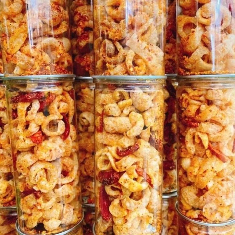 Da heo chiên giòn cháy tỏi ớt rụm rụm thơm ngon - hũ 150g