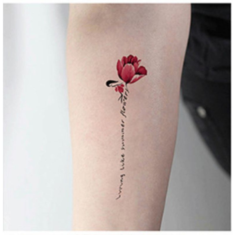 Hình xăm dán tattoo hoa p17 aq456.Xăm dán tatoo mini tạm thời, size &lt;10x6cm