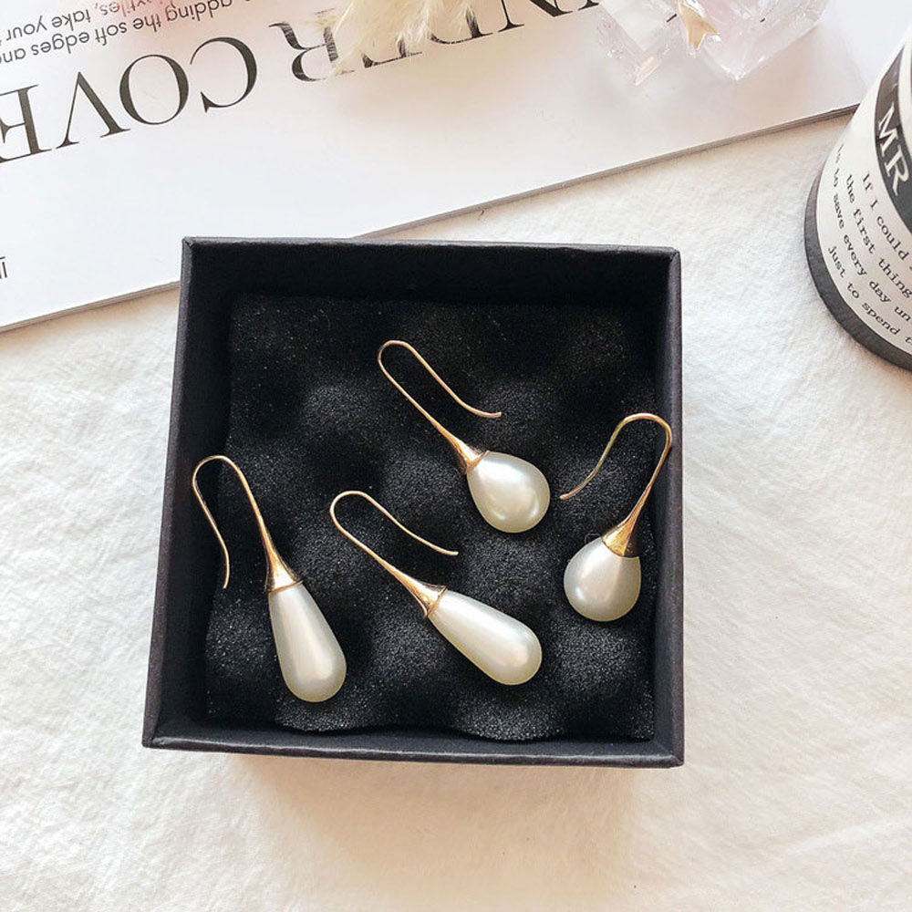 Cặp Bông Tai Giọt Nước Đính Ngọc Trai Giả Thời Trang Nữ