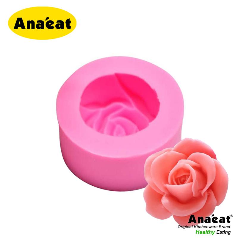 1 khuôn silicone tạo hình làm bánh/xà phòng hình hoa hồng 3D Diy