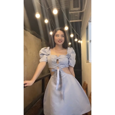 Đ46- Đầm chéo dây nơ