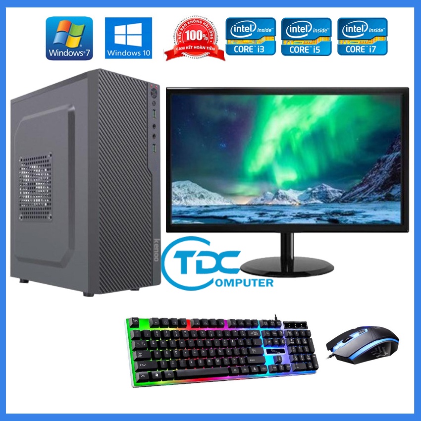 Bộ máy tính để bàn Max PC + Màn hình Provision 19 inch Cấu hình core i3, i5 i7 Ram 4GB, SSD 120GB + Quà Tặng