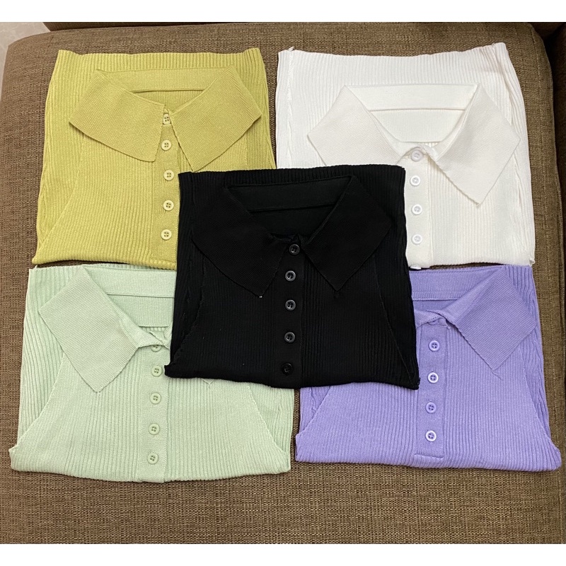 Áo yếm len cổ Polo mát lịm ngày hè Ulzzang style  Hàng quảng Châu