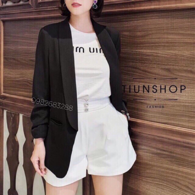 Áo vest,áo blazer nữ dáng rộng vạt bầu vải cao cấp
