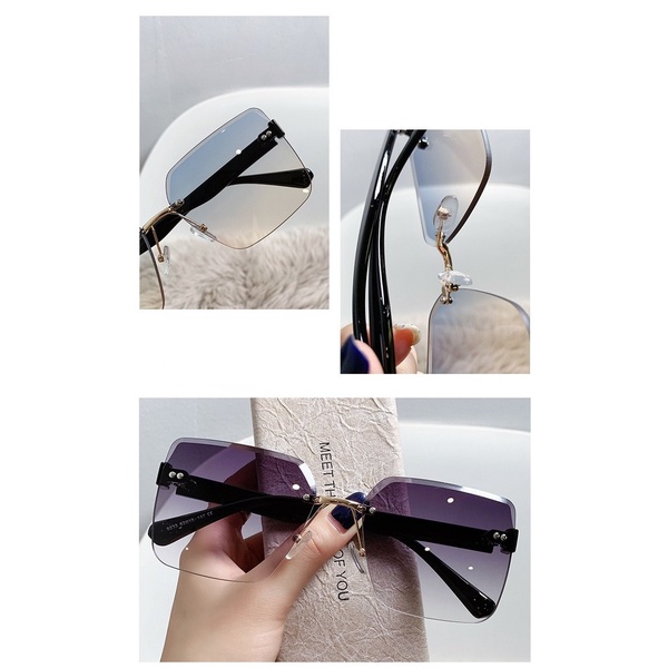 Kính Râm Nữ Không Gọng Chống Tia UV Phong Cách Hàn Quốc Mới