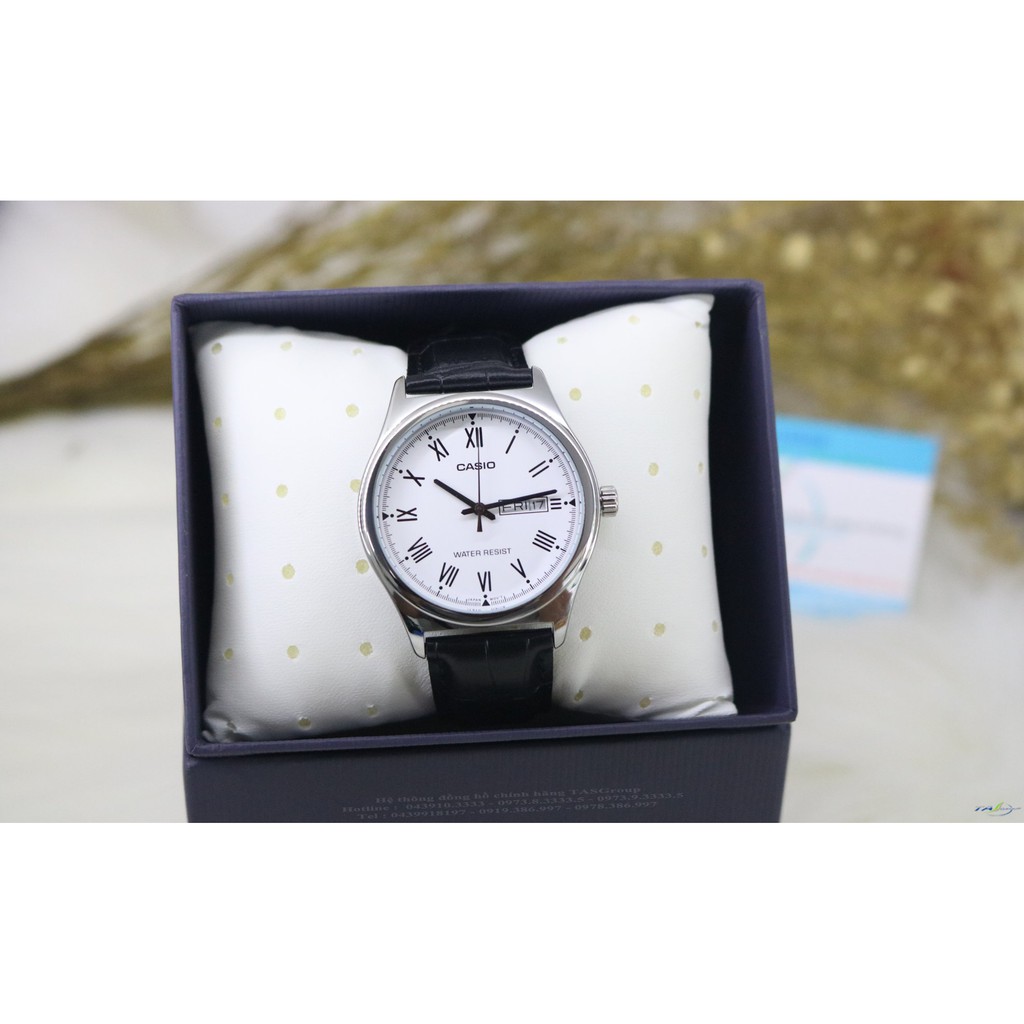 Đồng hồ nam Casio MTP-V006L-7BUDF chống nước độ sâu 50m - Dây da màu đen - Mặt số la | BigBuy360 - bigbuy360.vn