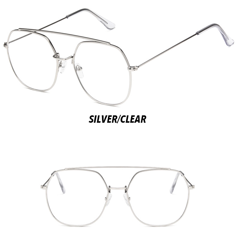 Mắt kính 0°~-400° gọng kim loại thời trang phong cách retro cho nữ