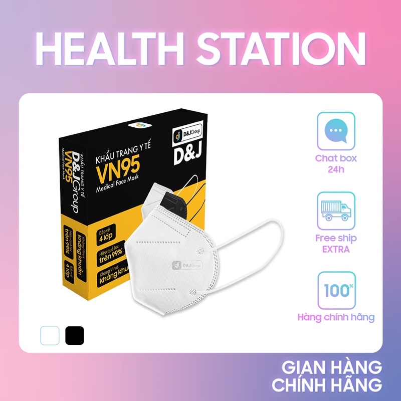 [Khẩu Trang VN95 D&J] - Hàng Mới Về Chính Hãng Công Ty D&J GROUP, VN95 D&J 2 màu - (10 cái/hộp) | BigBuy360 - bigbuy360.vn