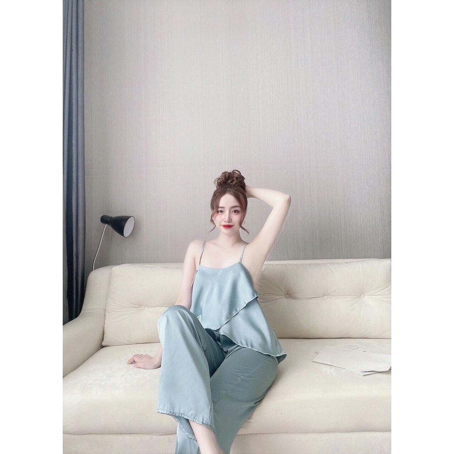 🍁 Đồ ngủ nữ 🍁 Freesize < 60kg chất lụa satin thoáng mát | BigBuy360 - bigbuy360.vn